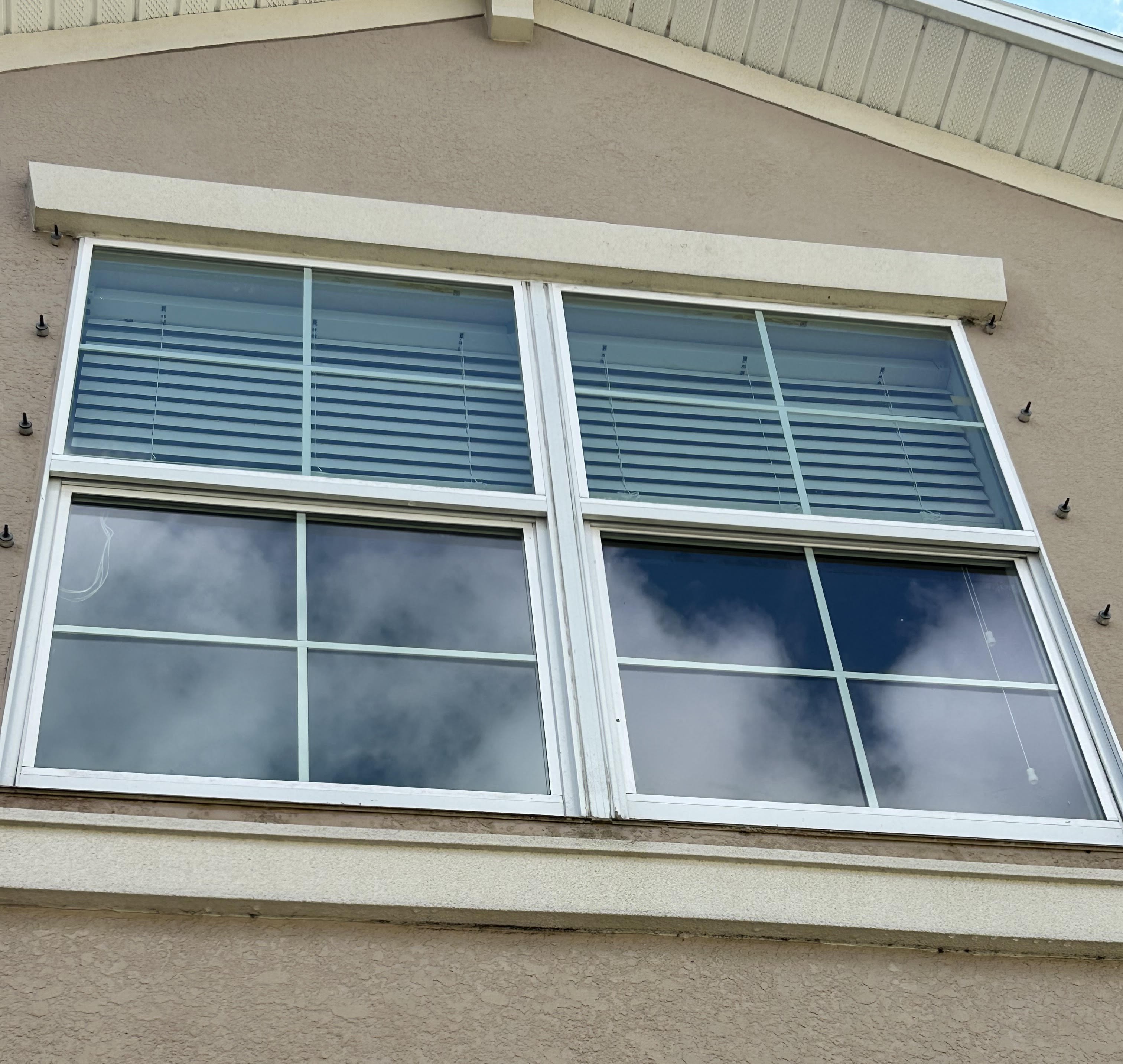Before and after window cleaning