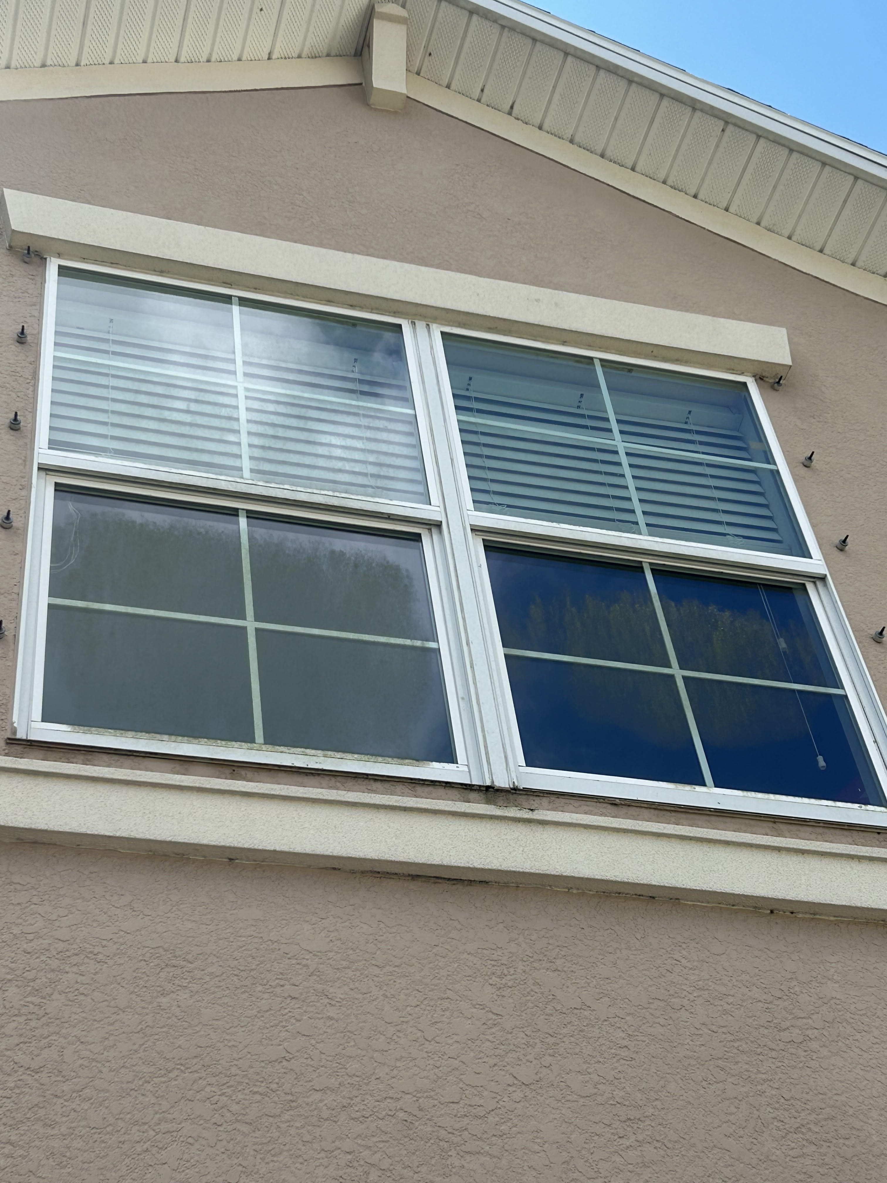 Before and after window cleaning